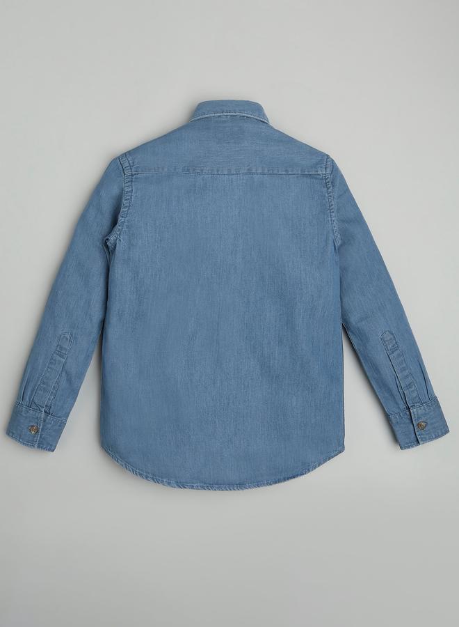 Infinity Kids Blue Denim Long Sleeves Shirt - Image 4