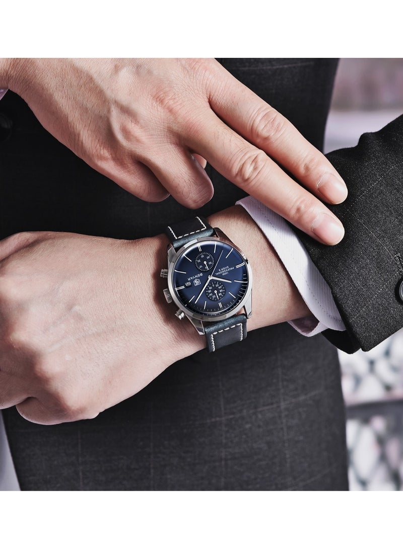 BENYAR Watches for Men Luxury Men's Watches Leather Quartz Water Resistant Watches - Image 3