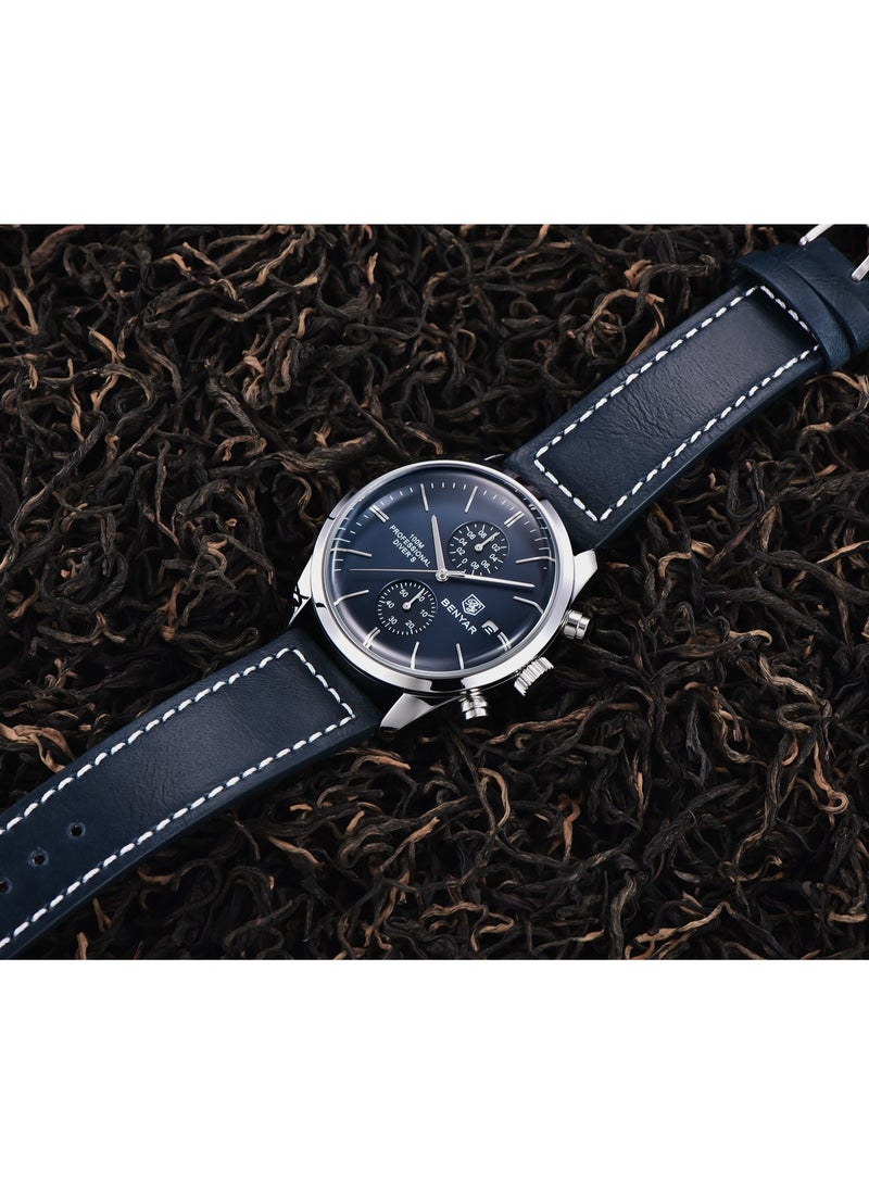 BENYAR Watches for Men Luxury Men's Watches Leather Quartz Water Resistant Watches - Image 4