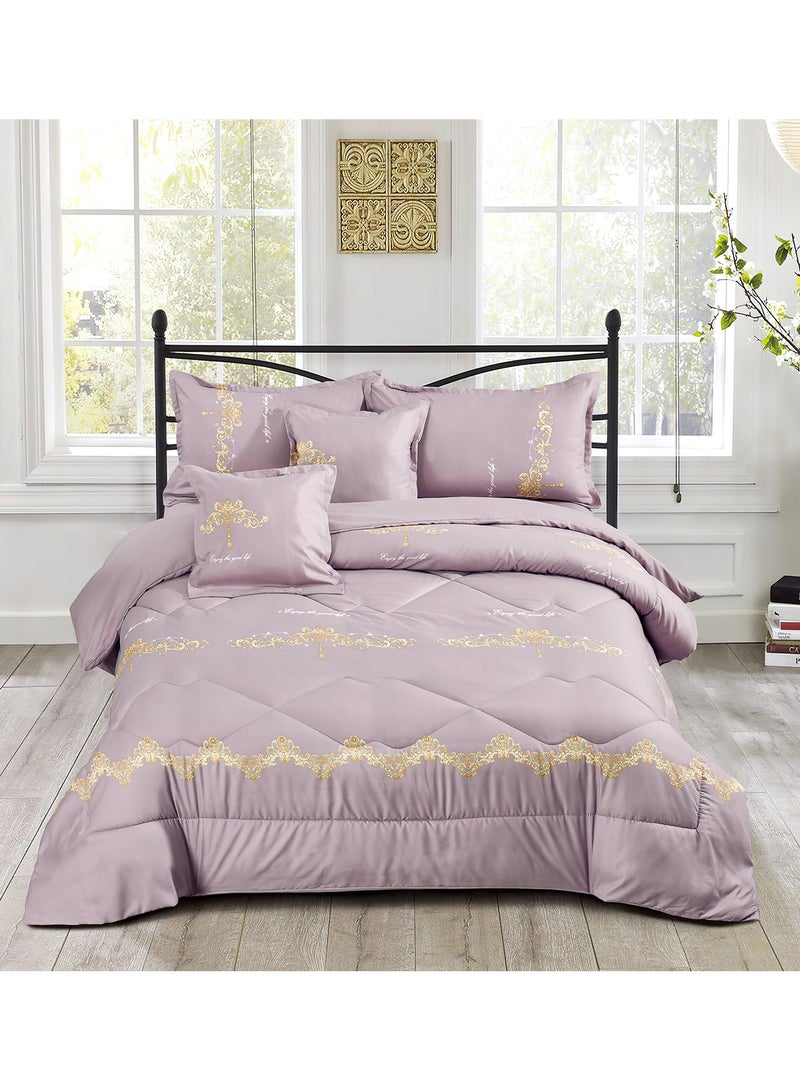 مينج لي مفرش سرير أنيق مقاس مفرد 4 قطع، يتضمن لحاف و ملاءة سرير وغطاء وسادة نوم و غطاء وسادة ديكور، لحاف خفيف الوزن ويستخدم على الاتجاهين، مناسب لجميع الفصول - Image 1