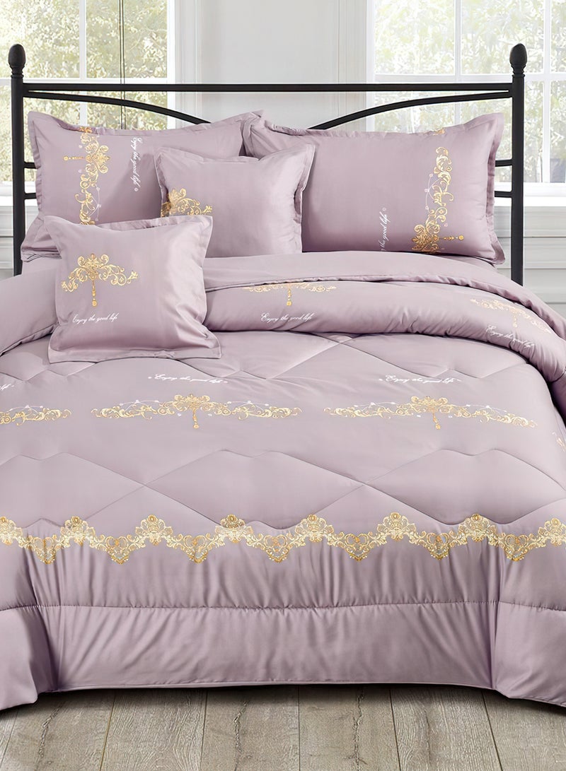 مينج لي مفرش سرير أنيق مقاس مفرد 4 قطع، يتضمن لحاف و ملاءة سرير وغطاء وسادة نوم و غطاء وسادة ديكور، لحاف خفيف الوزن ويستخدم على الاتجاهين، مناسب لجميع الفصول - Image 4