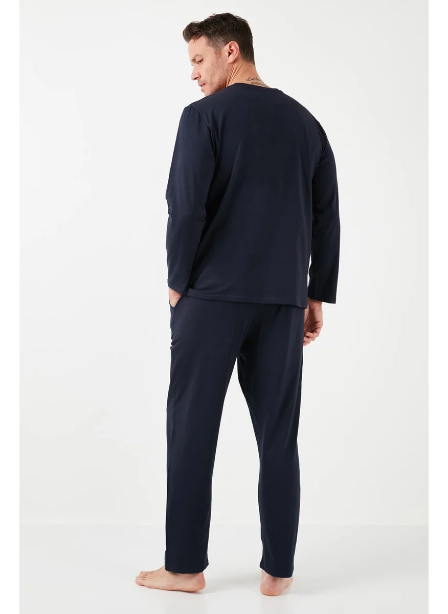 Buratti Cotton Regular Fit Long Sleeve Men's Pajama Set with Elastic Waist 6572008