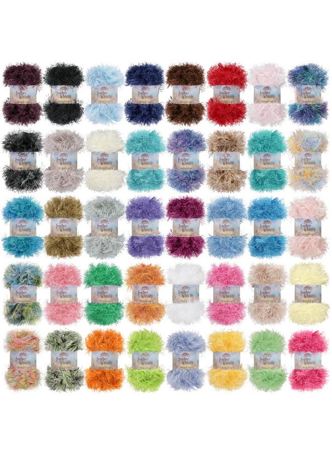 BambooMN Jubileeyarn Eyelash Fur Yarn Fine Polyester Variety Pack 6 Skeins  - Image 1