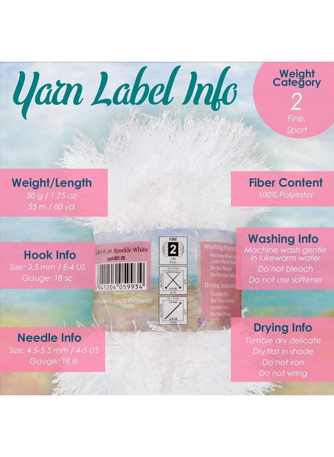 BambooMN Jubileeyarn Eyelash Fur Yarn Fine Polyester Variety Pack 6 Skeins  - Image 4