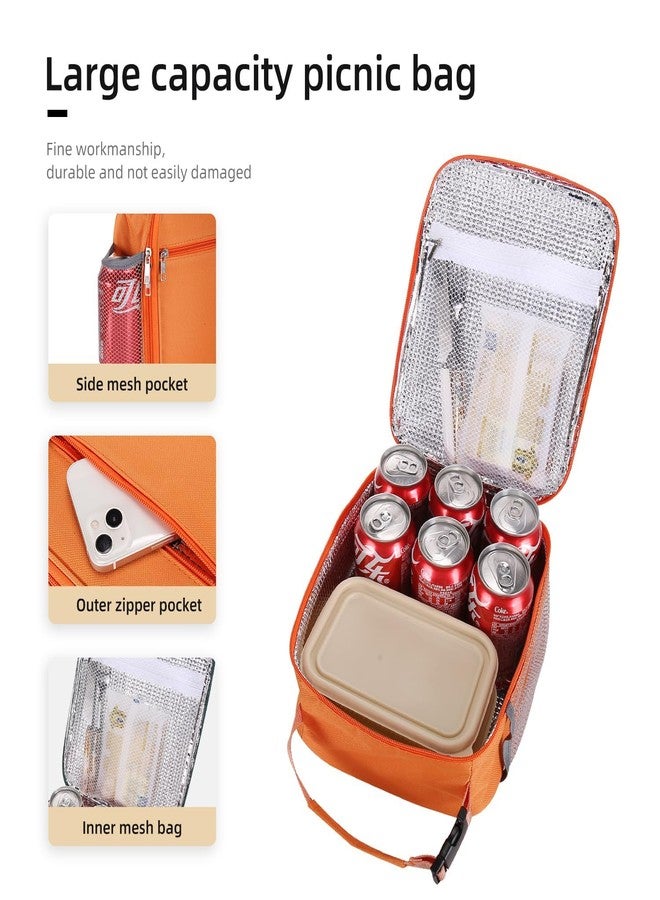 Lovoeo Lunch box Lunch bag for men women Insulated Lunchbox Lunch bags for Work Picnic Travel (Orange) - Image 4