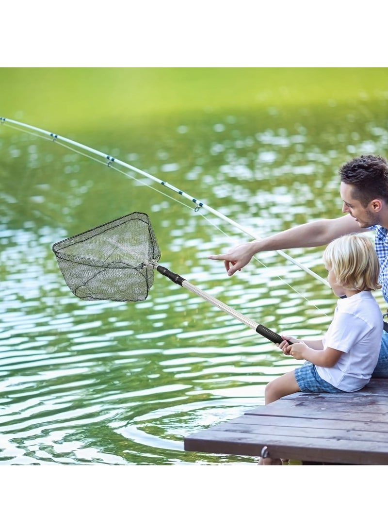 Generic Fishing Landing Net 60cm - 170cm Portable Telescopic Foldable Collapsible with Long Handle Portable Release Lightweight Extensible Fishing Landing Net for Bird Fish Catch  - Image 4
