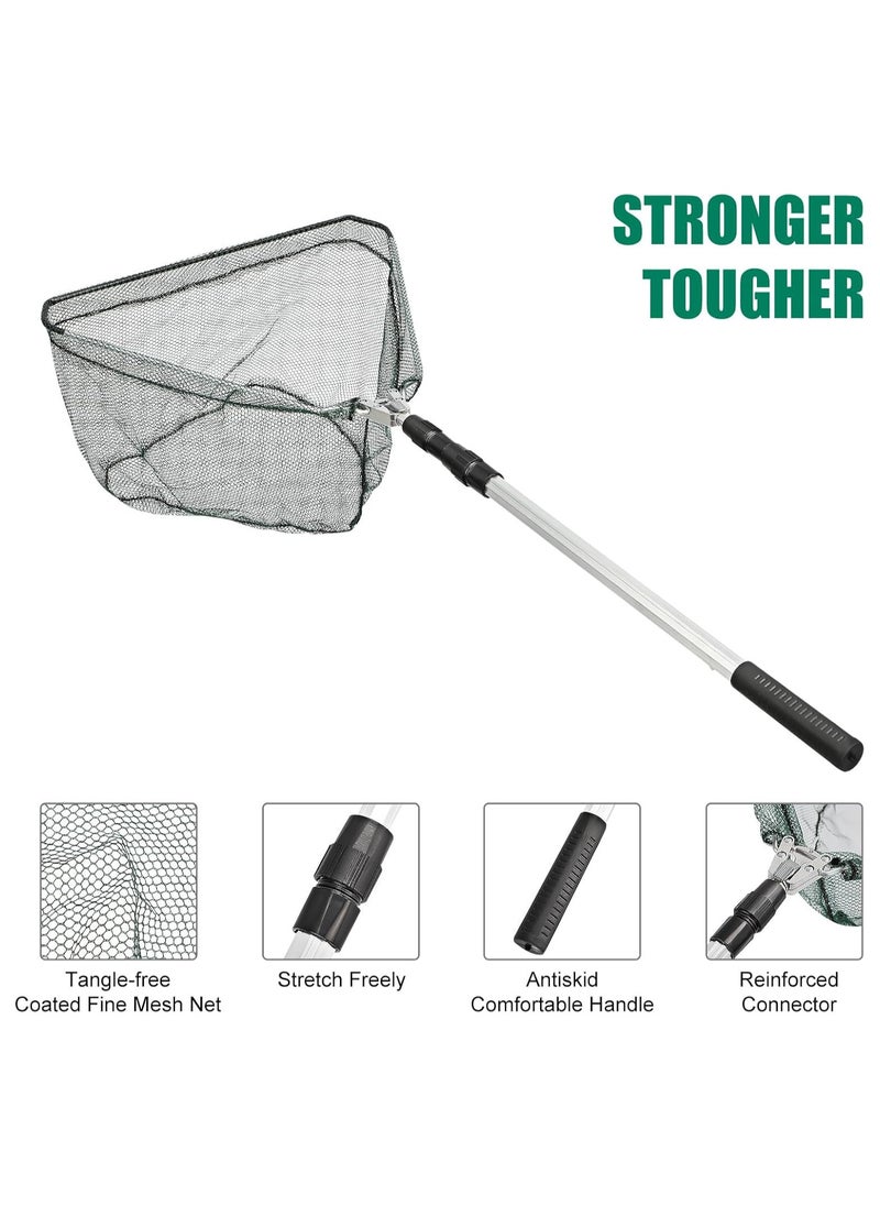 Generic Fishing Landing Net 60cm - 170cm Portable Telescopic Foldable Collapsible with Long Handle Portable Release Lightweight Extensible Fishing Landing Net for Bird Fish Catch  - Image 3
