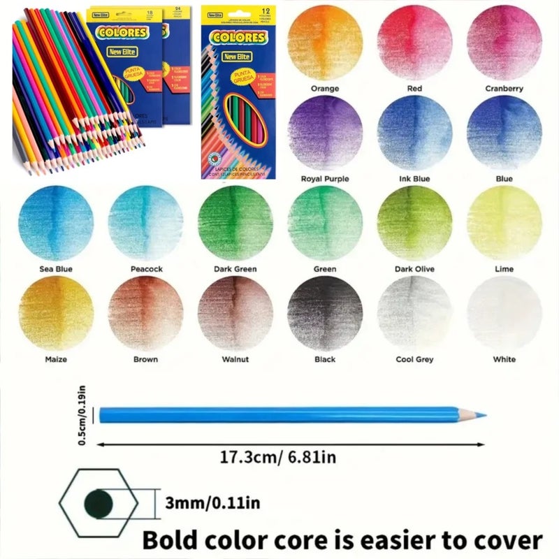 Shein 24-Color Colored Pencil Set, 12/24 Color Options, Vibrant Art Supplies for Coloring Books, Professional Drawing, Shading & Sketching, Ideal Gift for Artists, Birthdays, Eid, New Year & Easter - Image 4