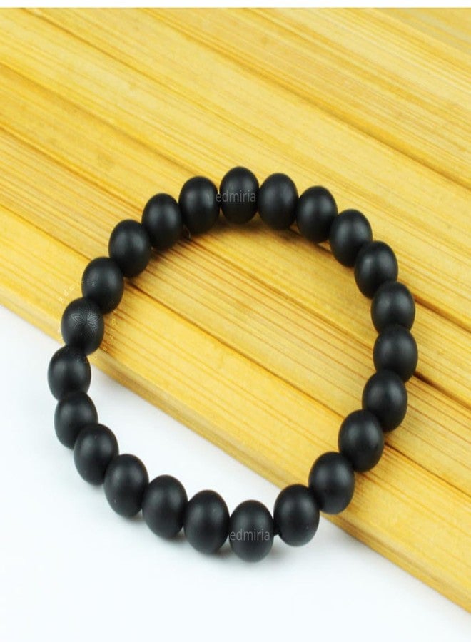 EDMIRIA Shaligram Shila Bracelet/Original Rare Nepal Gandaki River Saligram Stone Bracelet 8mm Size for Health Benefit, Wealth Attraction and Spiritual Purpose (Pattern 1) - Image 5