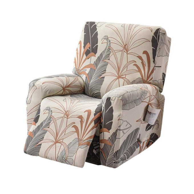 RECLINER CHAIR COVER 4PIECES LAZYBOY COVER FOR RECLINER CHAIR WITH STORAGE POCKETS FURNITURE PROTECTOR FOR LIVING ROOM JACQUARD SOFA SLIPCOVER FOR KIDS PETS DOG AND CAT 06