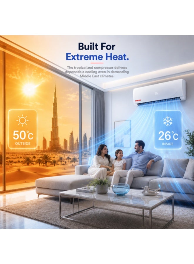 Nikai 1.5 Ton Split Air Conditioner with Rotary Compressor, Cool Only | T-3 Tropicalized Compressor | Gold Fin Condenser | Copper Grooved Tubing | Super Cooling | Sleep Mode | Remote Control - NSAC19131 1826 W NSAC19131 white - Image 5