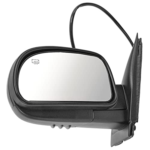 TRQ Driver Side Mirror Assembly Electric Adjustment Heated No Memory Black Compatible with 2006-2009 Chevrolet Trailblazer 2006-2008 Isuzu Ascender GM1320331 - Image 1