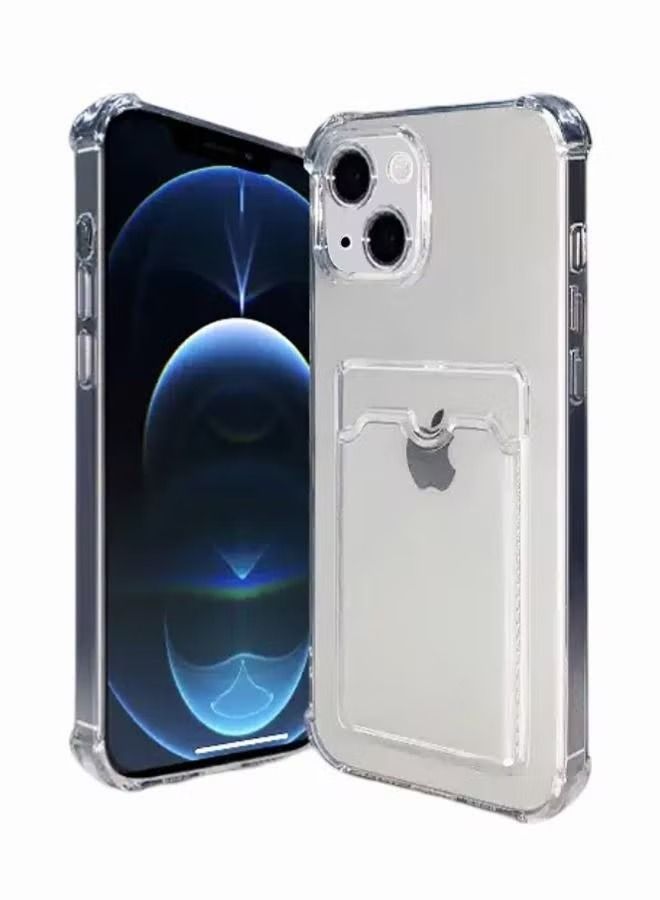 IAF Crystal Clear Case for iPhone 14/14 Plus Anti-Yellowing Military-Grade Drop Protection Phone Case with Card Holder Soft TPU Shockproof Cover - Image 1