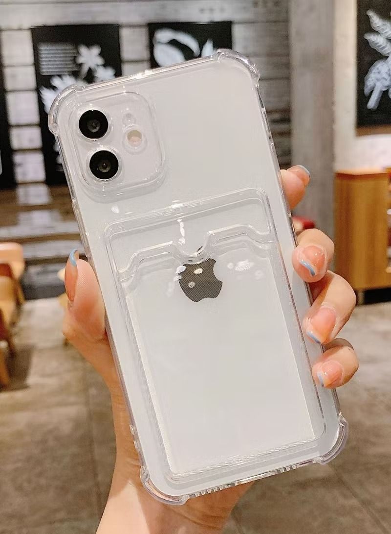 IAF Crystal Clear Case for iPhone 14/14 Plus Anti-Yellowing Military-Grade Drop Protection Phone Case with Card Holder Soft TPU Shockproof Cover - Image 3