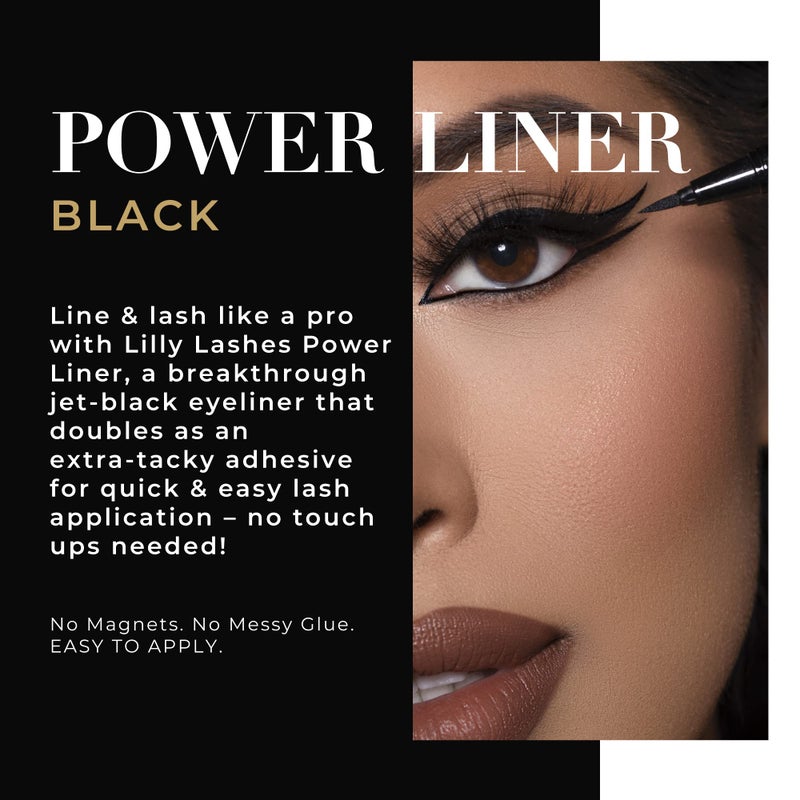 Lilly Lashes 2-in-1 Eyeliner and Lash Adhesive, Black, Waterproof, Long-lasting - Image 2