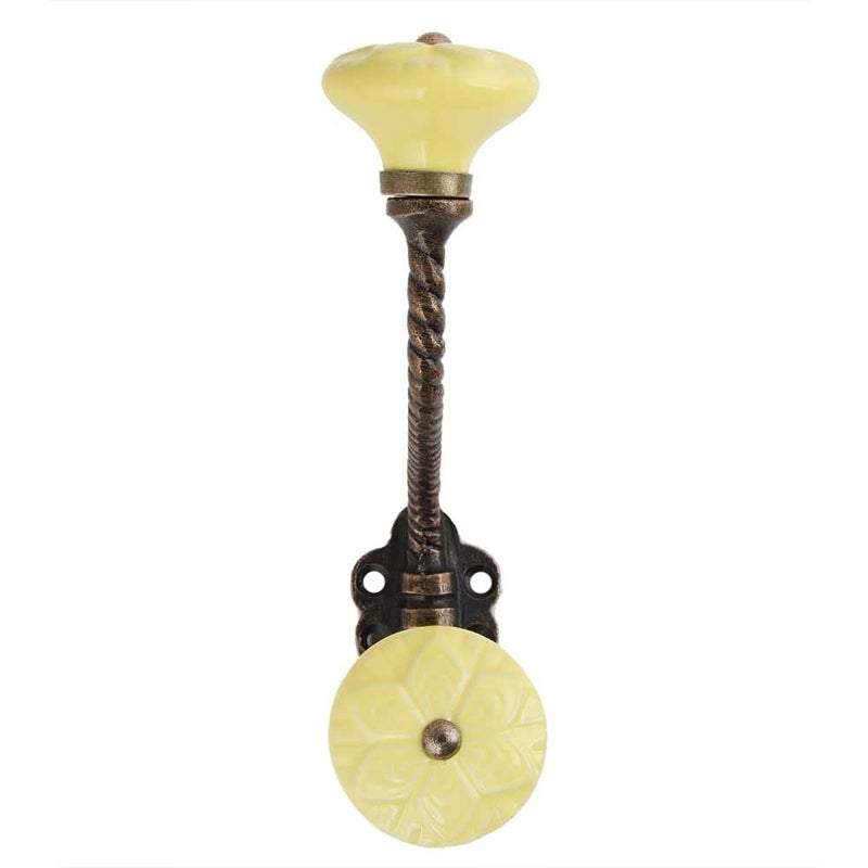 Indian-Shelf IndianShelf 6 Packs Decorative Coat Hooks Unique Wall Hooks Kids Ceramic Coat Rack Wall Mounted Yellow Towel Holder Exclusive Hangers - Image 2