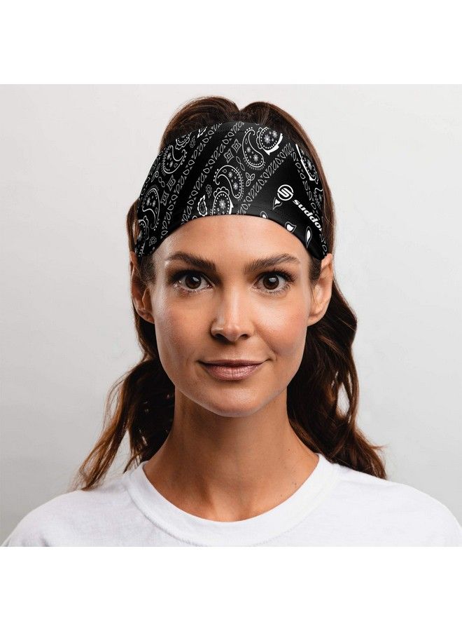 Suddora Paisley Bandana Headband Vintage And Fashionable Headbands (Black) - Image 4