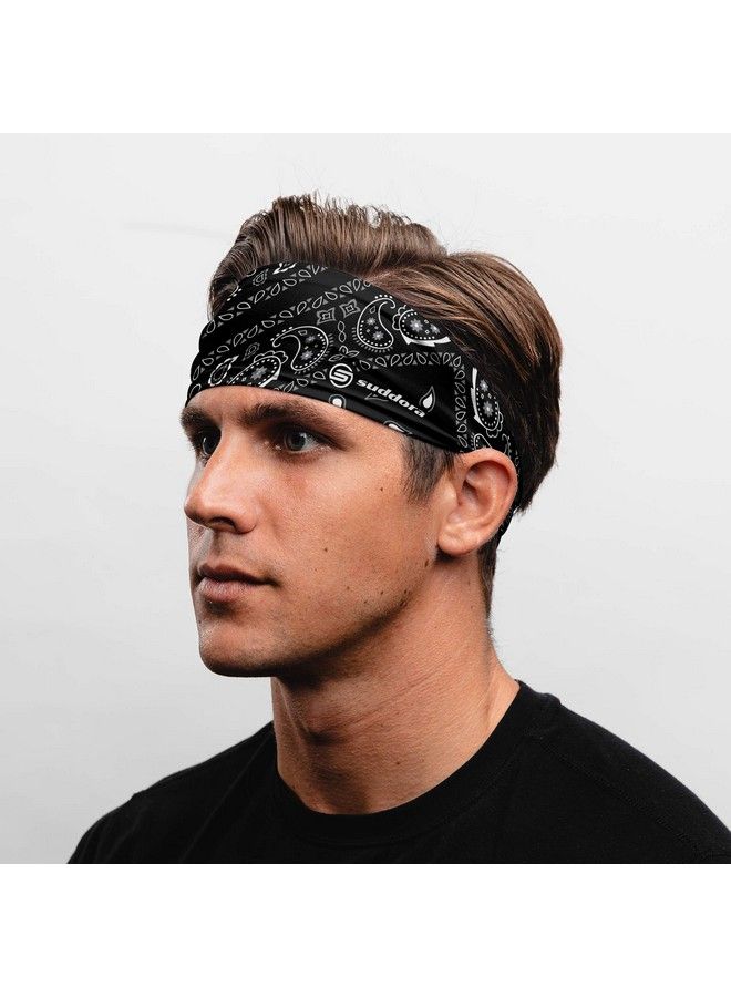 Suddora Paisley Bandana Headband Vintage And Fashionable Headbands (Black) - Image 3