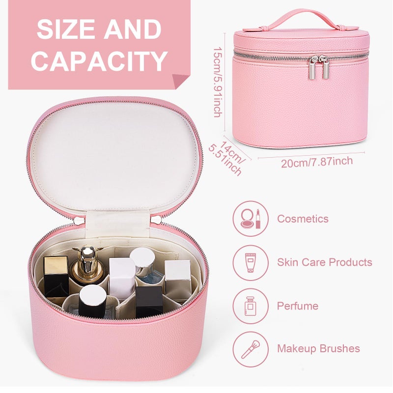 Yfgbcx Makeup Bag Vanity Case With Removable Divider Travel Toiletry Bag Portable Cosmetic Bag Makeup Organizer Case - Image 3