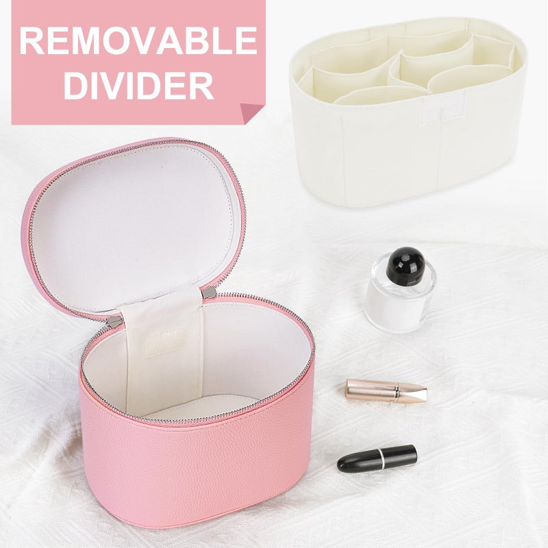 Yfgbcx Makeup Bag Vanity Case With Removable Divider Travel Toiletry Bag Portable Cosmetic Bag Makeup Organizer Case - Image 4