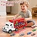Bstoyder Kids Toys for 3 4 5 6 7 8 Years Old Boys Carrier Truck Transport Car Toys Foldable 2 Layer Car Race Track Playset with 25in Race Track 6 Metal Toy Cars Birthday Toy Gift for ToddlerRed - Image 4