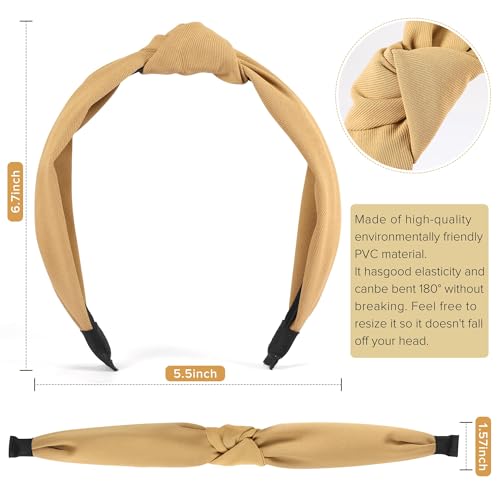 DiyJibb Headbands for Women Girls - 6PCS Stylish Top Knotted Headbands - Knotted Headband for Women - Head Bands Wide Hairband Hair Accessories - Image 2