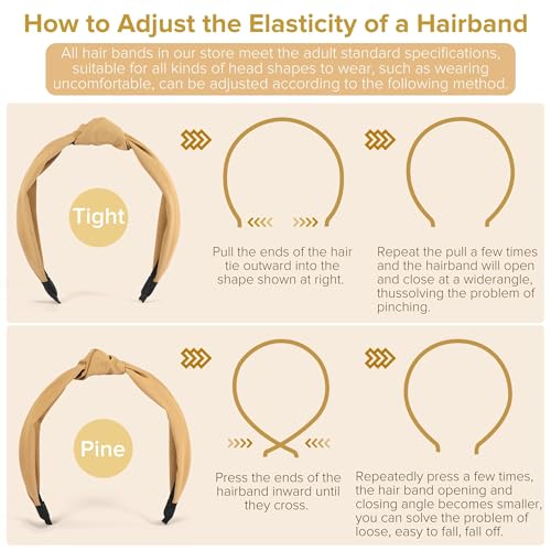 DiyJibb Headbands for Women Girls - 6PCS Stylish Top Knotted Headbands - Knotted Headband for Women - Head Bands Wide Hairband Hair Accessories - Image 5