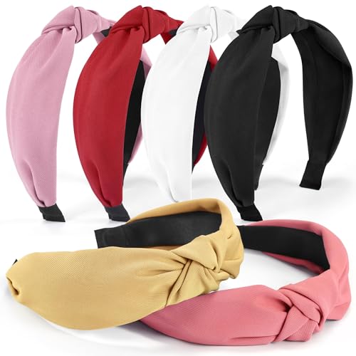 DiyJibb Headbands for Women Girls - 6PCS Stylish Top Knotted Headbands - Knotted Headband for Women - Head Bands Wide Hairband Hair Accessories - Image 1
