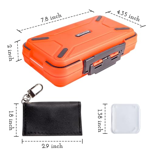 Micscrew 36 Slots Memory Card Case Orange with 36 Transparent Holders & 40 Writable Labels, SD Card Storage Case & Organizer for Camera Memory Cards - Image 2