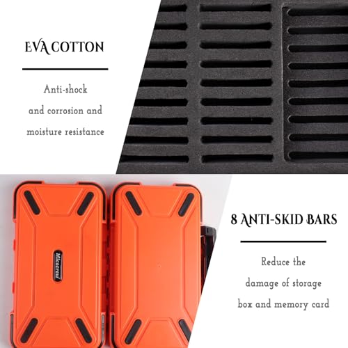 Micscrew 36 Slots Memory Card Case Orange with 36 Transparent Holders & 40 Writable Labels, SD Card Storage Case & Organizer for Camera Memory Cards - Image 3