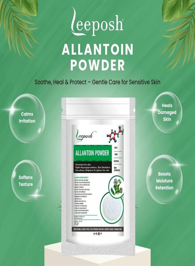 Leeposh Allantoin Powder Pure Cosmetic Grade for Skin Soothing, Repair & Hydration - Ideal for DIY Serums, Creams, Masks - Anti-Irritation, Barrier Repair (Allantoin) - Image 2