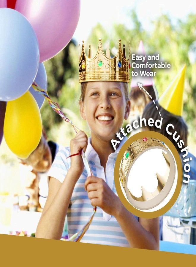 كراون ديسبلاي عرض تاج ذهبي فاخر للملكات والملوك، تيجان ملكية فاخرة للنساء والرجال - 0.75 بوصة × 8 بوصة، مثالي للحفلات، حفلات التخرج، ديكور ملكي، وتيجان للأطفال، مناسبات ذات طابع ملكي. - Image 4