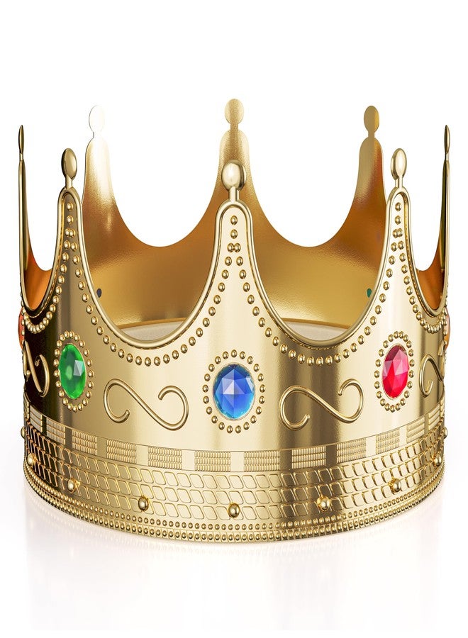 كراون ديسبلاي عرض تاج ذهبي فاخر للملكات والملوك، تيجان ملكية فاخرة للنساء والرجال - 0.75 بوصة × 8 بوصة، مثالي للحفلات، حفلات التخرج، ديكور ملكي، وتيجان للأطفال، مناسبات ذات طابع ملكي. - Image 1