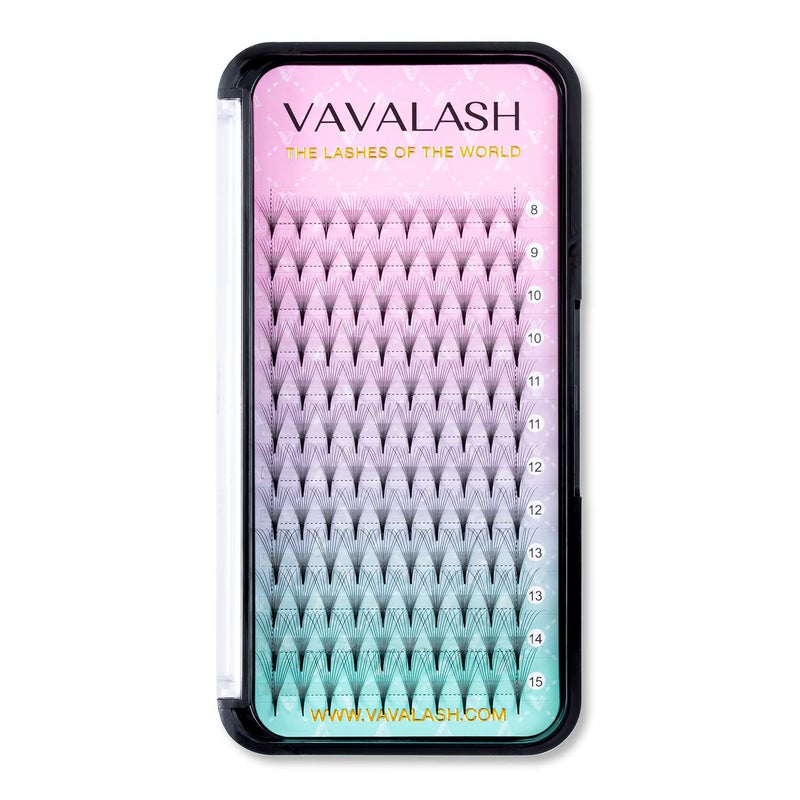 VAVALASH Eyelash Extensions 3D 4D 5D 6D 8D 9D 10D Thickness 00701 CD Curl Eyelashes Middle Stem Premade Fans Russian Volume Lash Extensions Supplies Middle Stem 10D007D815mm