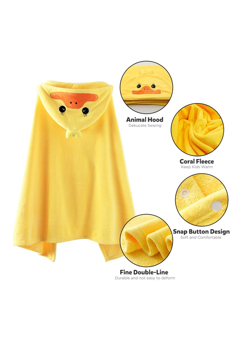 SYOSI Ultra Soft Baby Bath Towel, Hooded Baby Bathrobe Blanket Highly Absorbent Toddler Hooded Towel Soft Hooded Towel Hooded Bathrobe Blanket  for Boys Girls Baby Bath - 27.5"" x 55"" (Yellow) - Image 3