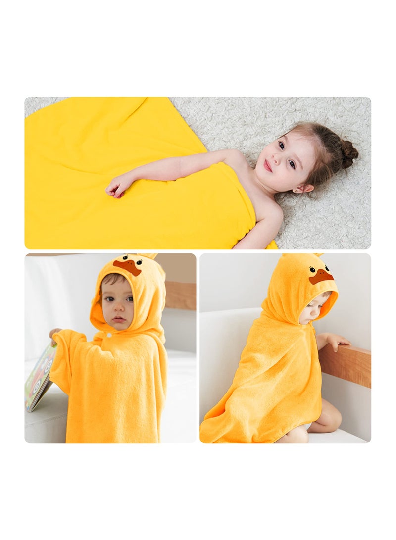 SYOSI Ultra Soft Baby Bath Towel, Hooded Baby Bathrobe Blanket Highly Absorbent Toddler Hooded Towel Soft Hooded Towel Hooded Bathrobe Blanket  for Boys Girls Baby Bath - 27.5"" x 55"" (Yellow) - Image 2