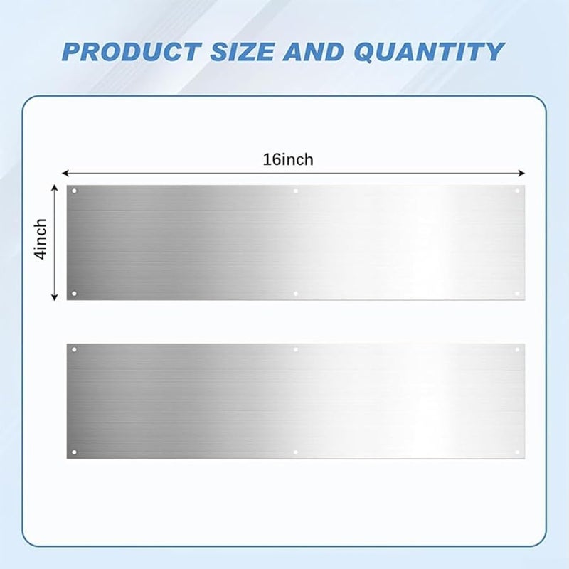Stainless Steel Door Kick Plate And Bottom Protector 2 Pack Easy Install Resists Scratches - Image 5