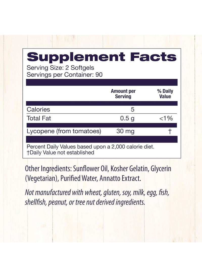 Healthy Origins Natural Lycopene, Supports Healthy Heart and Prostate( Non GMO ) Dietary Supplement - 15 mg 180 Softgels  - Image 3
