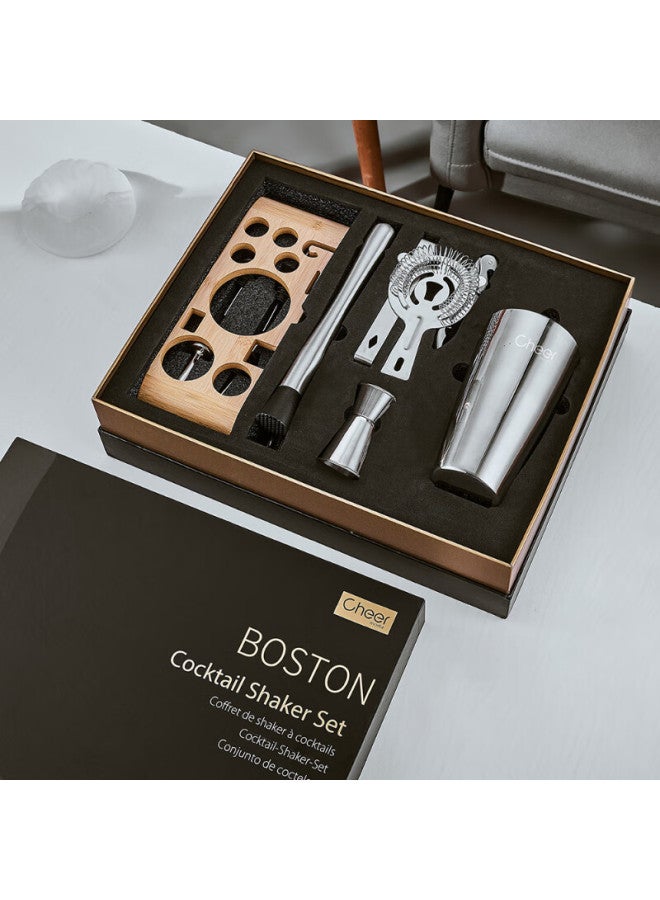 Cheer 304 Stainless Steel Cocktail Shaker Set For Milk Tea Shop Handmade Lemon Squeezer Cocktail Shaker Snow Cup Pot 15-piece Set - Image 2