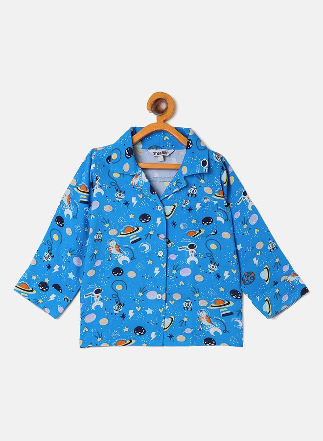 ستايلو بج طقم بيجامة وقميص بياقة بطبعة فضاء ستايلو باج - Image 3