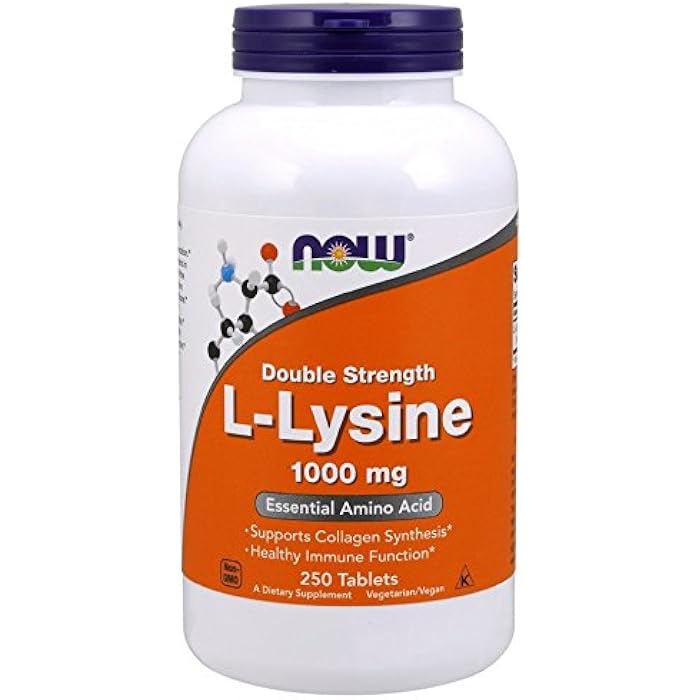 Now L-Lysine 1000 mg Double Strength,250 Tablets