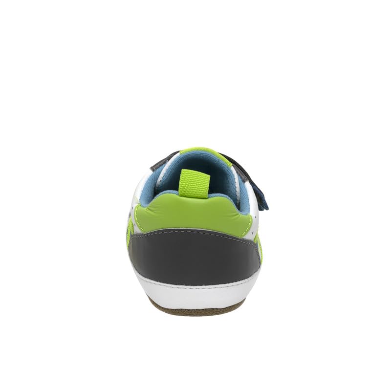 Robeez First Kicks Baby Boys and Unisex Shoes and Sneakers for Infant/Toddlers, Brooks Grey Leather, 9-12 - Image 4