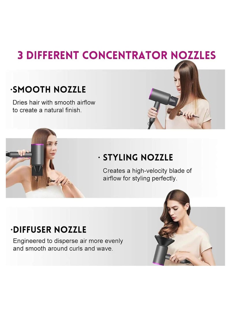 Arabest 1800W Professional Ionic Hair Dryer - Fast Drying Blower Hair Dryer with Thermo-Control, Low Noise, Includes Hair Diffuser and Concentrator for Perfect Styling  - Image 4