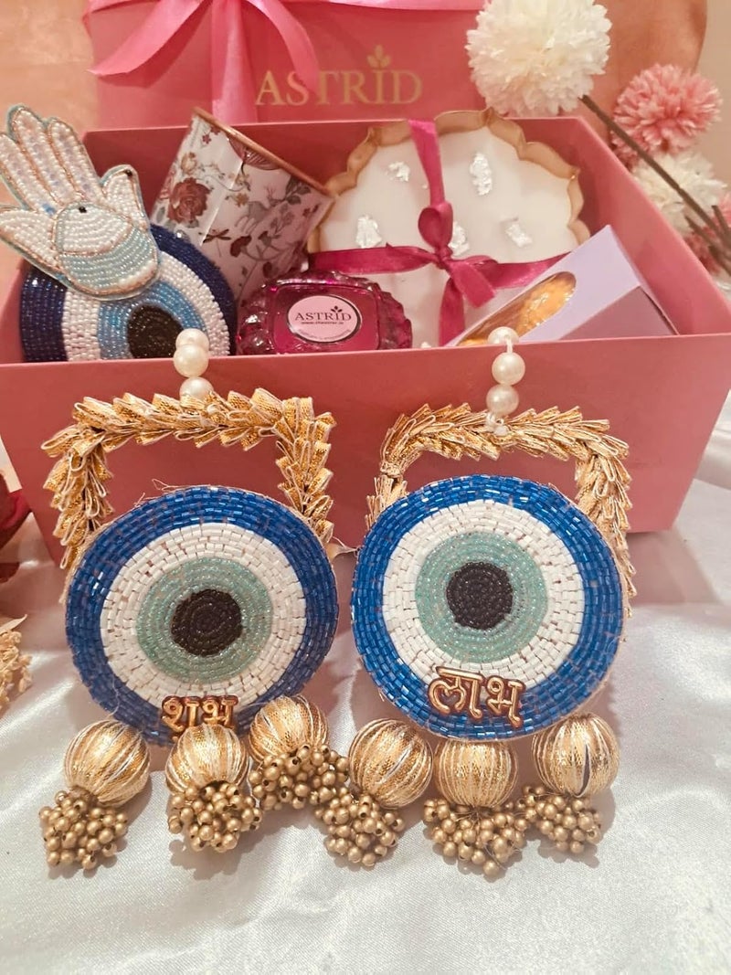 Astrid Diwali Sustainable Gifting Box by Astrid Luxury Aromatherapy Urli Candle Copper Glass Ladoo Candle Evil Eye Diwali Decor Votive Candle Wax Sachet Diwali Decoration Candles Soy Wax Candle - Image 3