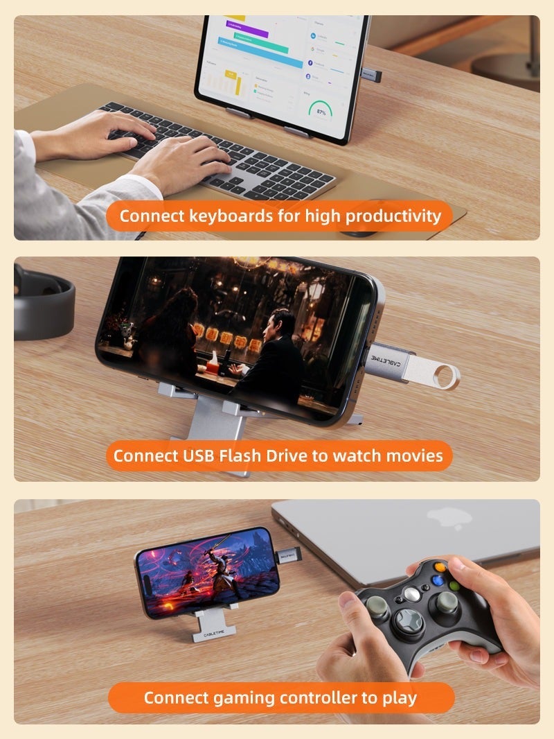 CABLETIME 10GBPS USB C 3.2 MALE TO USB A FEMALE OTG ADAPTER COMPITABLE WITH MACBOOK PRO - Image 4