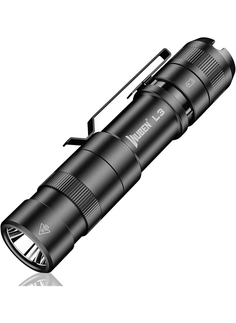 WUBEN L3 Flashlights High Lumens, 3000 Lumen Bright Flashlight Rechargeable, Dual-way USB C Charging 7 Light Mode, IP68 Handheld Flashlight for Tactical/Outdoor/Dog Walking, Tool Gifts for Men - Image 1