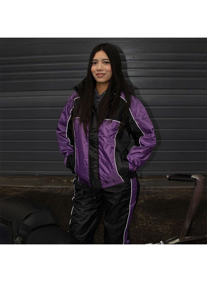 NEXGEN Women's Rain Suit (Black/Purple, Medium) - Image 4