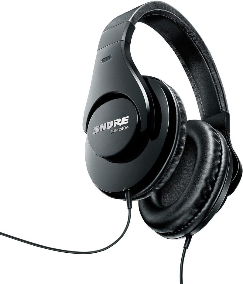 Shure SRH240A, Professional Quality Headphones, Wired, Comfortable, Premium Audio Playback, Perfect for Home Recording & Everyday Use, Black (Official KSA Version) - Image 1