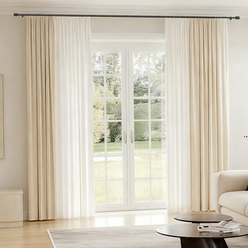 Edidonson 5/8” Diameter Curtain Rods 30-45 Inch, for 30-39 Inch Windows, Adjustable Splicing Black Curtain Rods for Windows with Brackets, Window Rod Long Small Curtains Rod - Image 5
