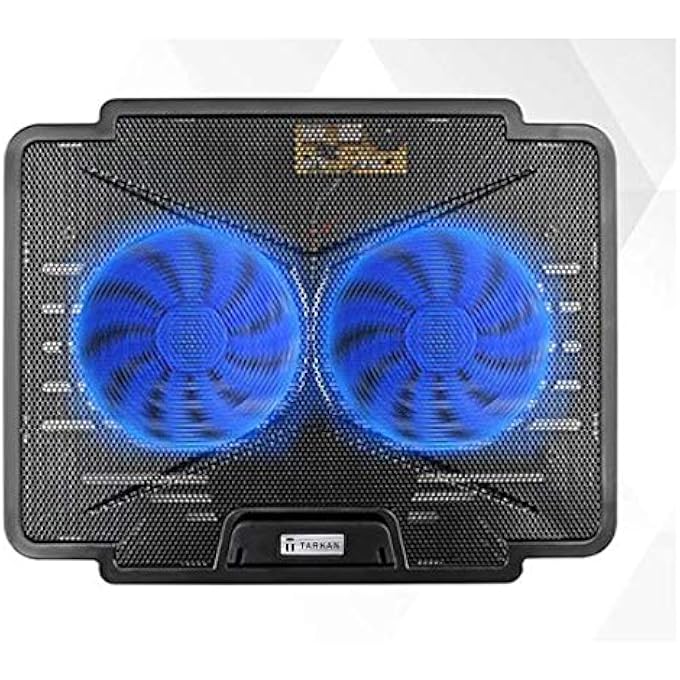 rayihni TARKAN DUAL FAN COOLING PAD WITH DUAL LED, FAN CONTROL SWITCH, USB 2.0 HUB, MULTI ANGLE STAND, SUITABLE FOR UPTO 15.6 INCH LAPTOPS - Image 2